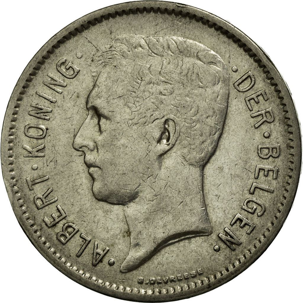 Belgian 1 Belga / 5 Francs Coin | Albert I Belgie | Star | Olive | KM98 | 1930 - 1933