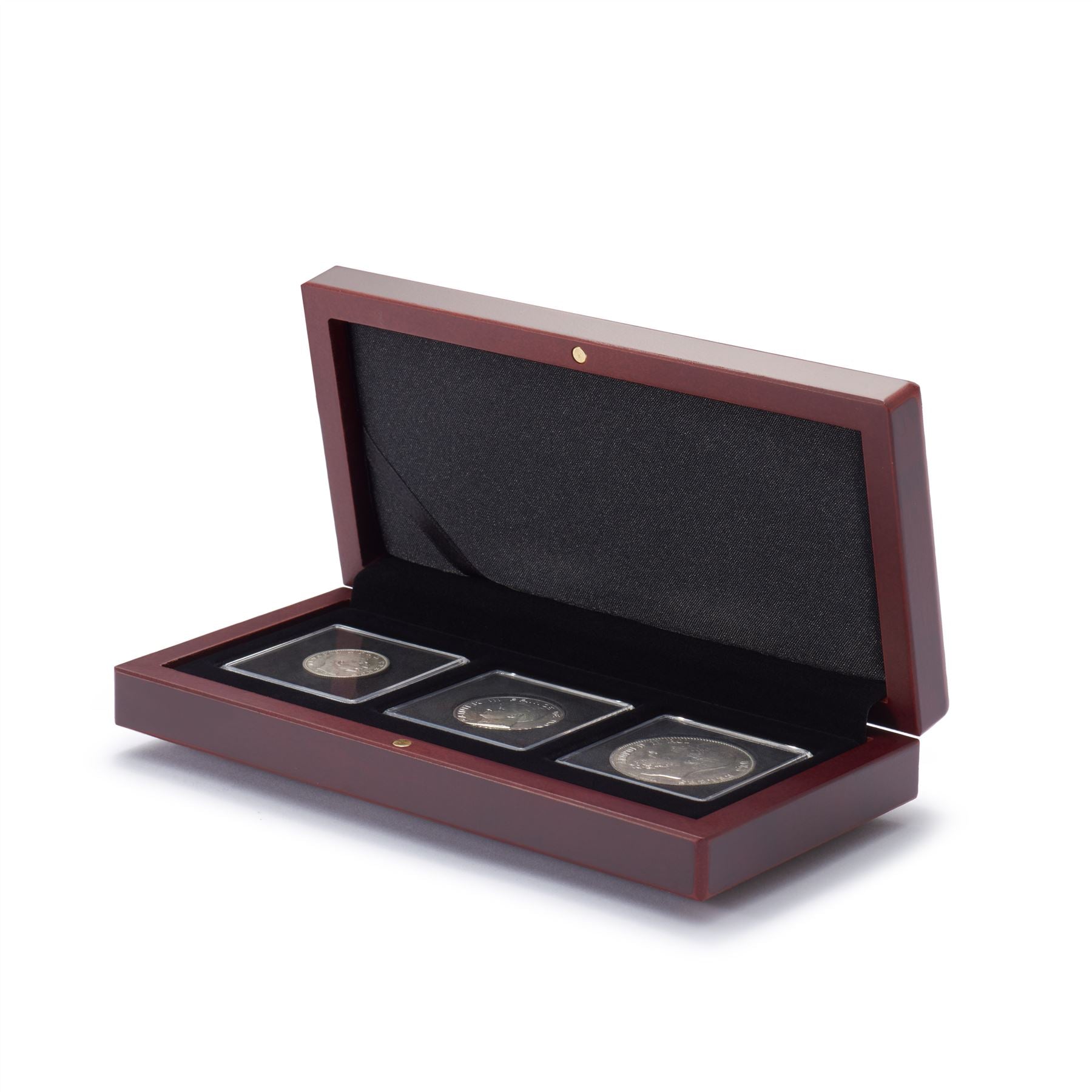 VOLTERRA Small Coin Box | Box for Presenting Coins in Square or Slab Capsules | 1 to 6 Compartments