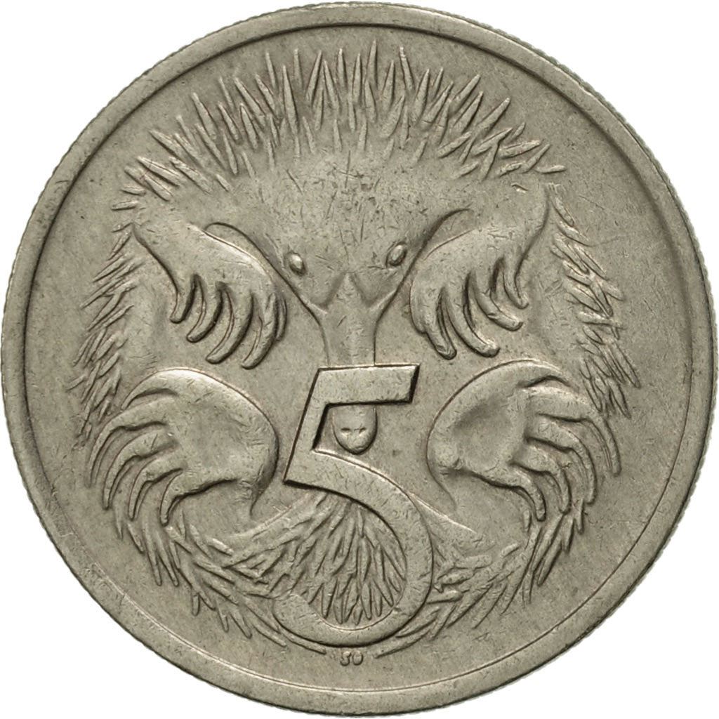 Australia | 5 Cents Coin | Echidna | Km:64 | 1966 - 1984