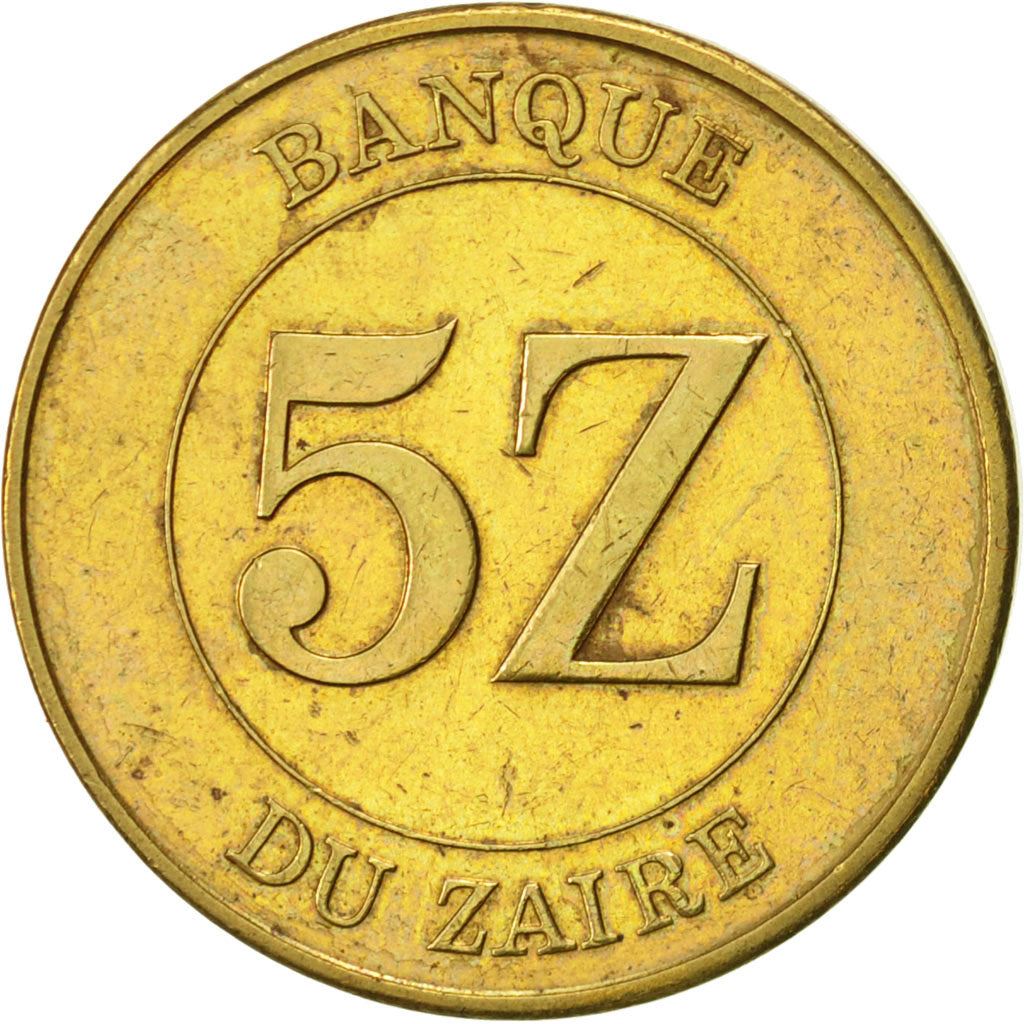 Zaire | 5 Zaires Coin | Mobutu Sese Seko | Km:14 | 1987