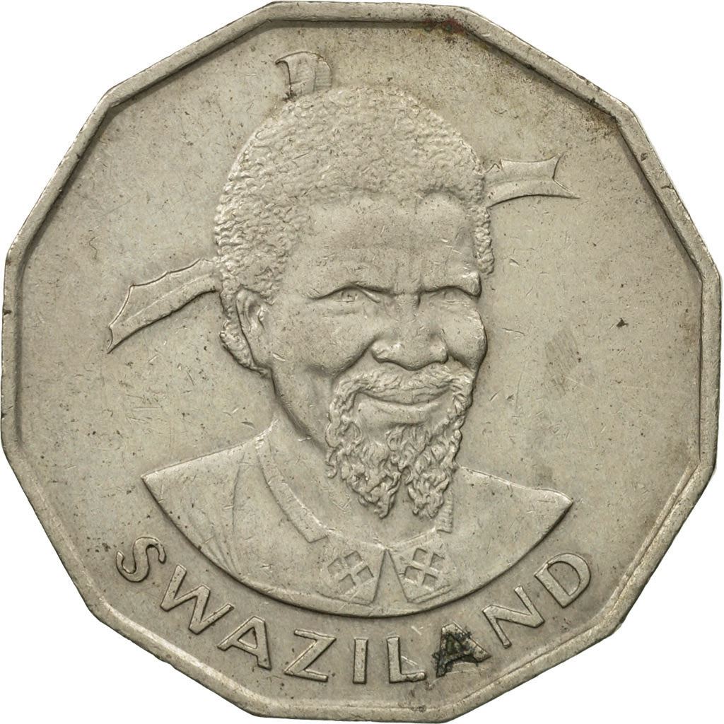 Eswatini 50 Cents Coin | King Sobhuza II | Lion | Elephant | KM12 | 1974 - 1981