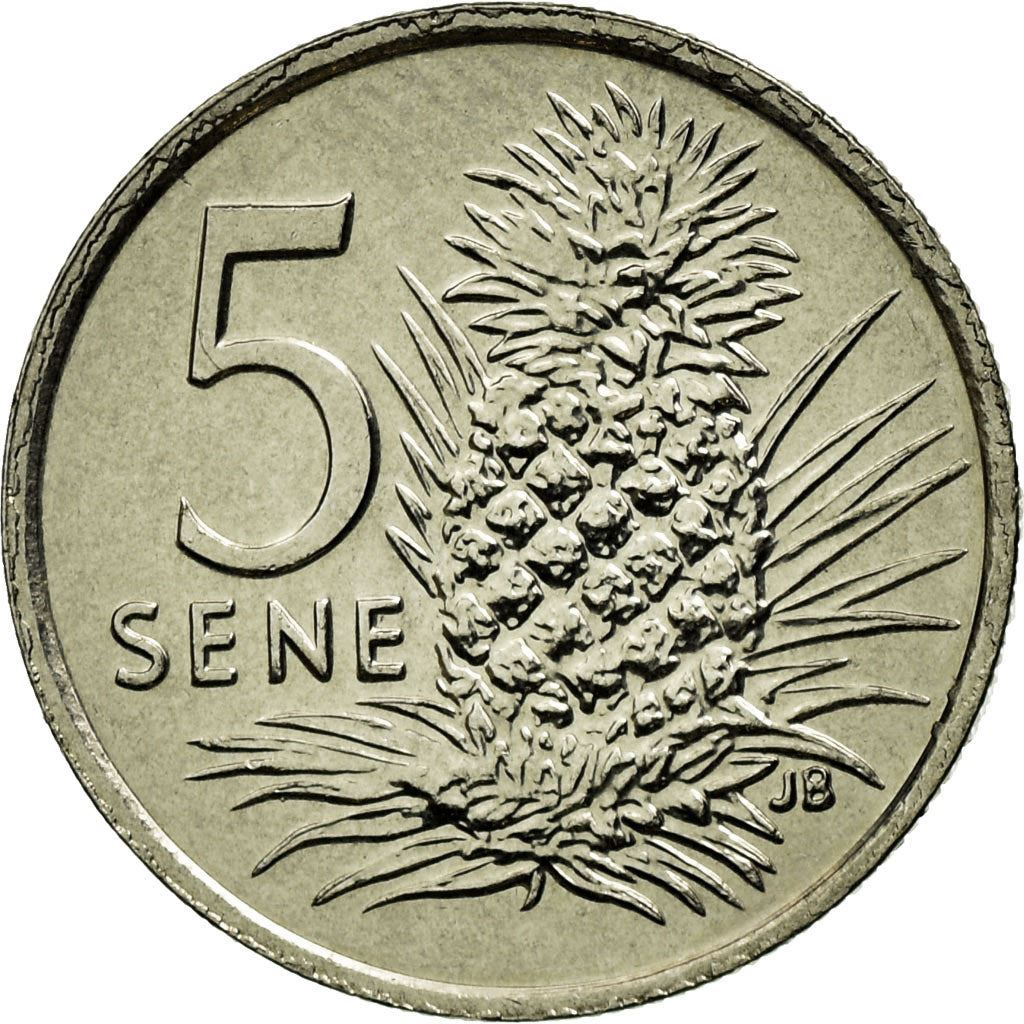 Samoa | 5 Sene Coin | Malietoa Tanumafili II | Pineapple | Km:131 | 2002 - 2010