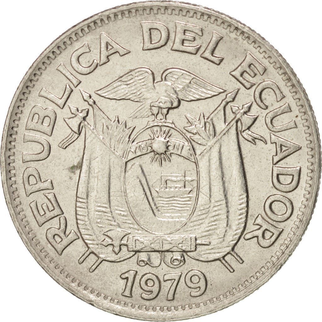 Ecuador | 50 Centavos | Nickel clad steel | Coat of Arms | KM:81 | 1963-1982