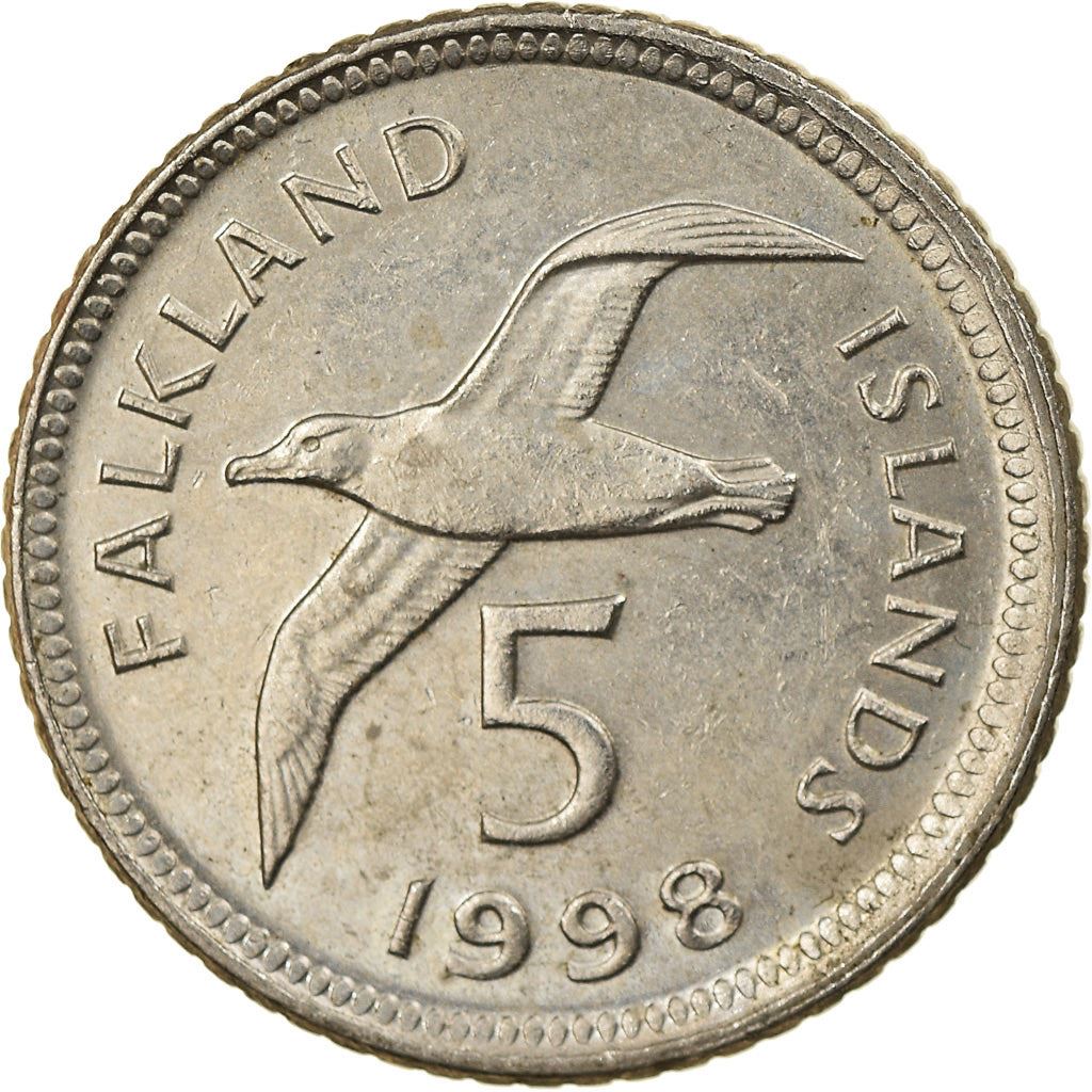 Falkland Islands | 5 Pence Coin | Black-browed Albatross | Km:4.2 | 1998 - 1999