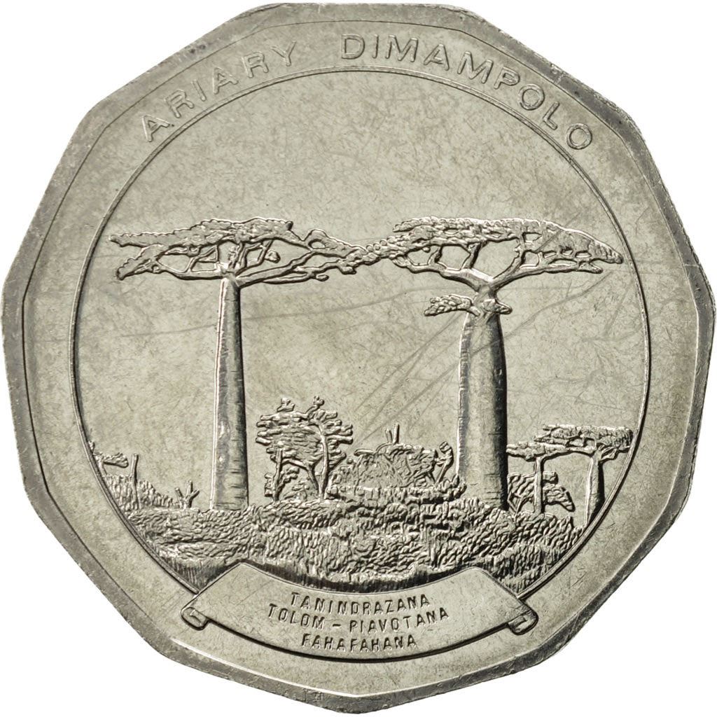 Madagascar | 50 Ariary Coin | Star | Baobab | Km:20 | 1992