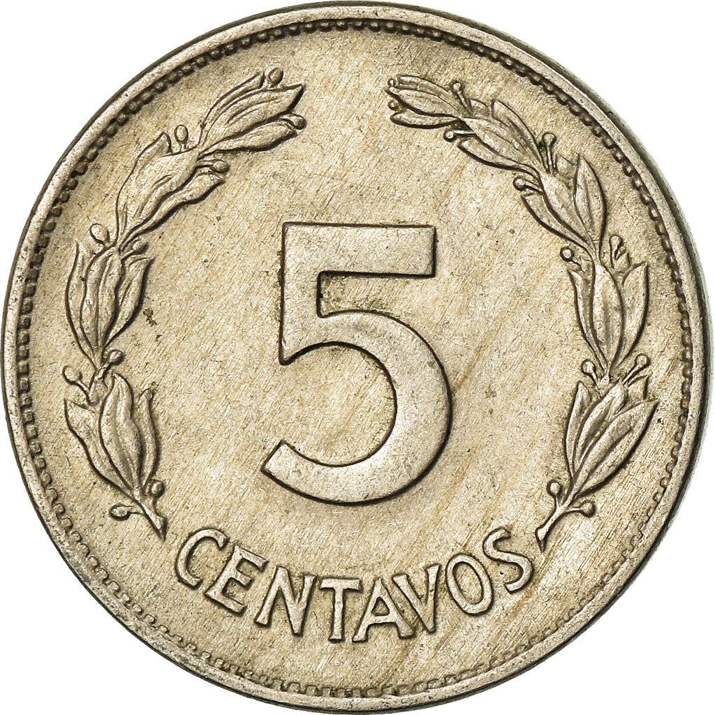 Ecuador | 5 Centavos Coin | Copper-nickel | Wreath | KM:75b | 1946