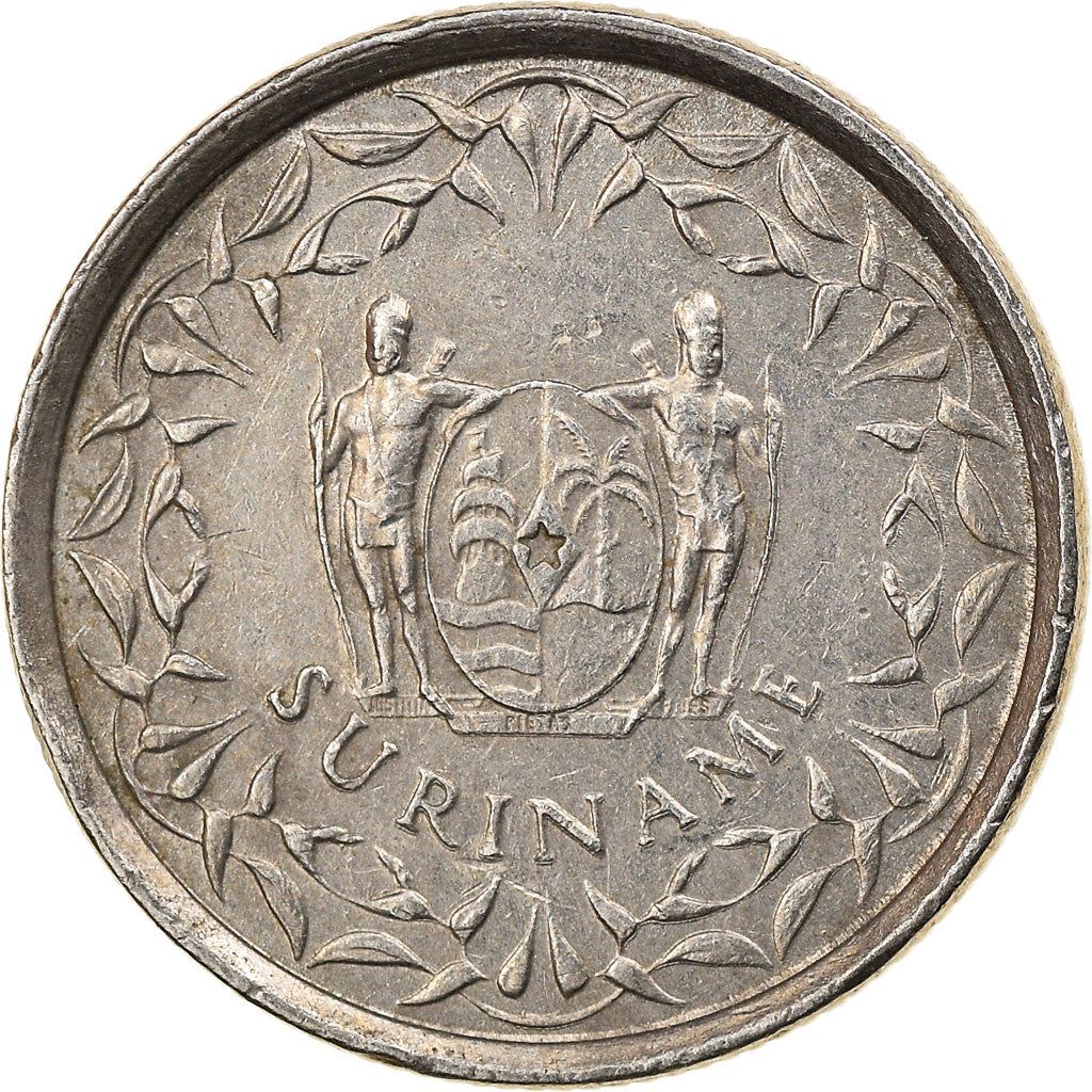 Suriname | 10 Cents Coin | Natives | Wreath | Km:13 | 1962 - 1986
