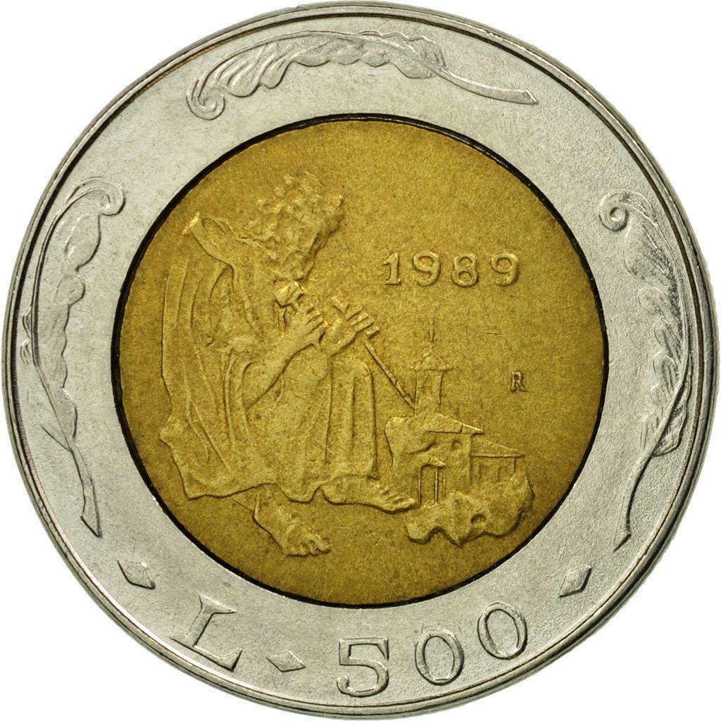 San Marino | 500 Lire Coin | Saint Marinus | Km:239 | 1989