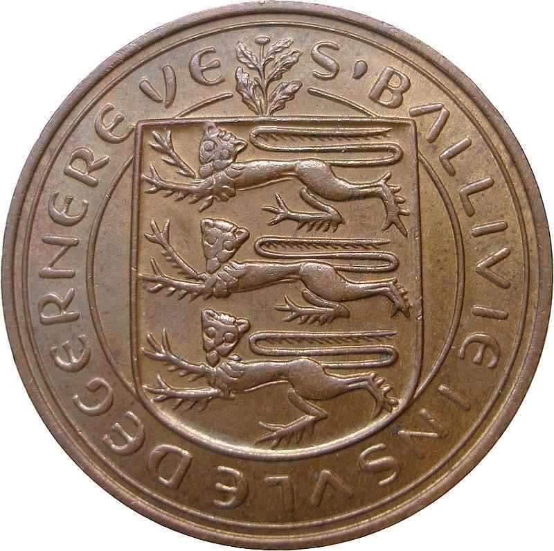 Guernsey 8 Doubles Coin | Queen Elizabeth II | Guernsey Lily | KM16 | 1956 - 1966