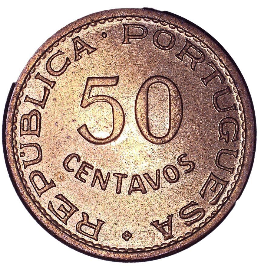 Cape Verde 50 Centavos Coin | KM11 | 1968