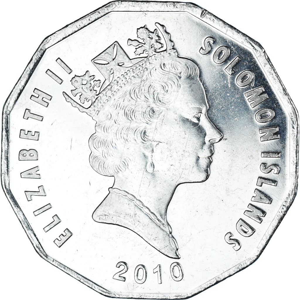 Salomonøerne | 50 Cents Mønt | Elizabeth II | Salomon Skjold og Våben | KM:29a | 2008 - 2010