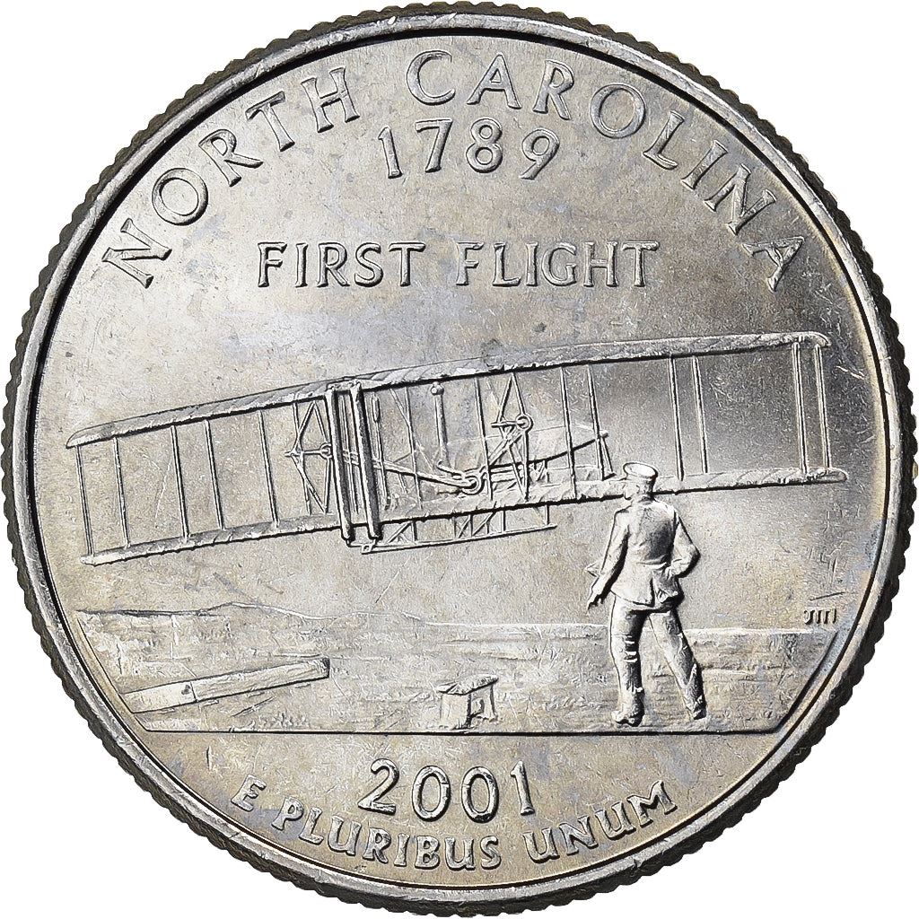 United States | 1/4 Dollar Coin | North Carolina | Km:319 | 2001