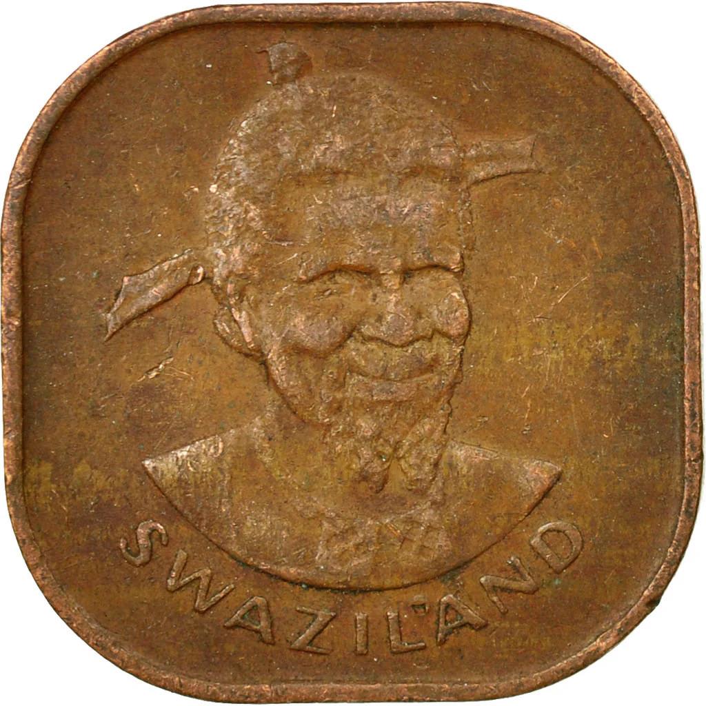 Eswatini 2 Cents Coin | King Sobhuza II | Leadwood Tree | KM8 | 1974 - 1982