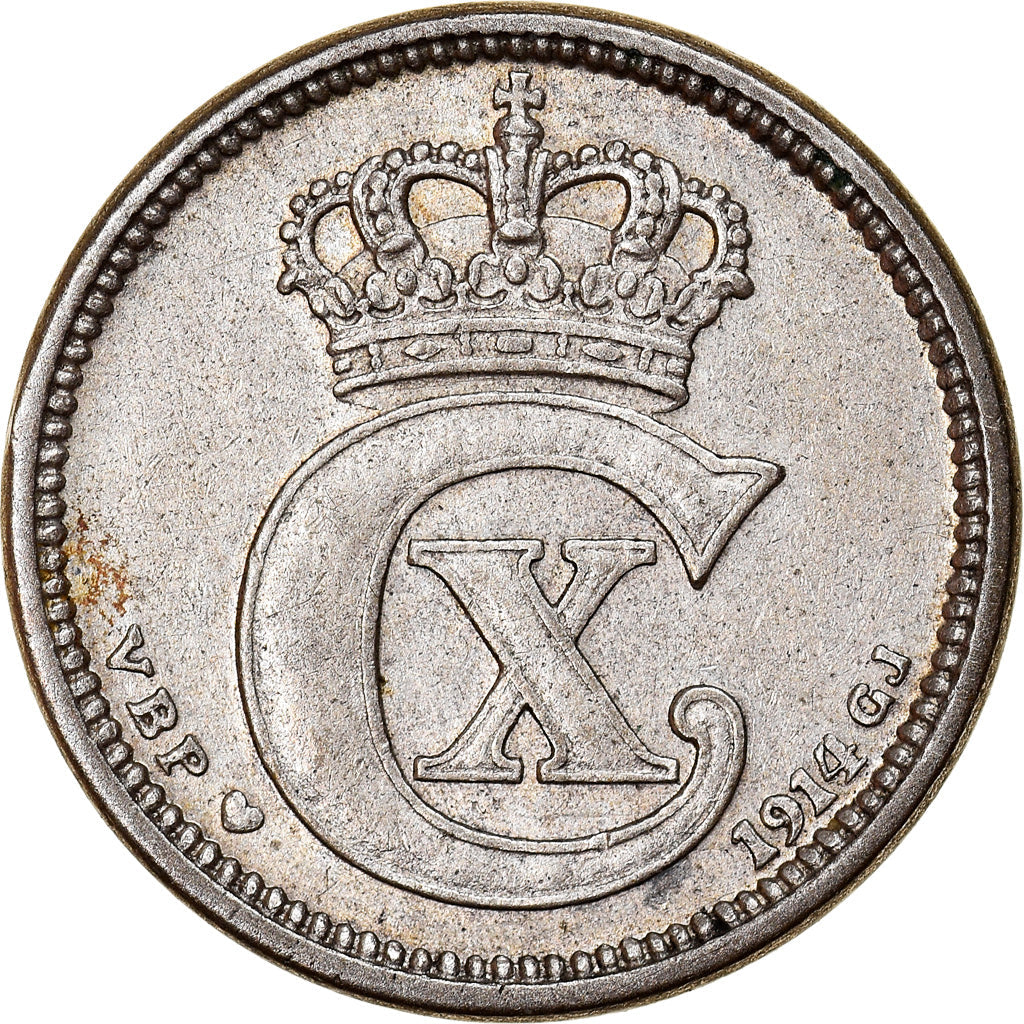 Denmark | 10 Ore Coin | Monogram | Km:818 | 1914 - 1919