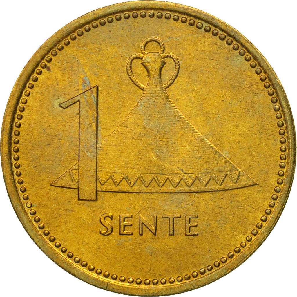 Lesotho | 1 Sente Coin | Basotho hat | Km:16 | 1979 - 1989