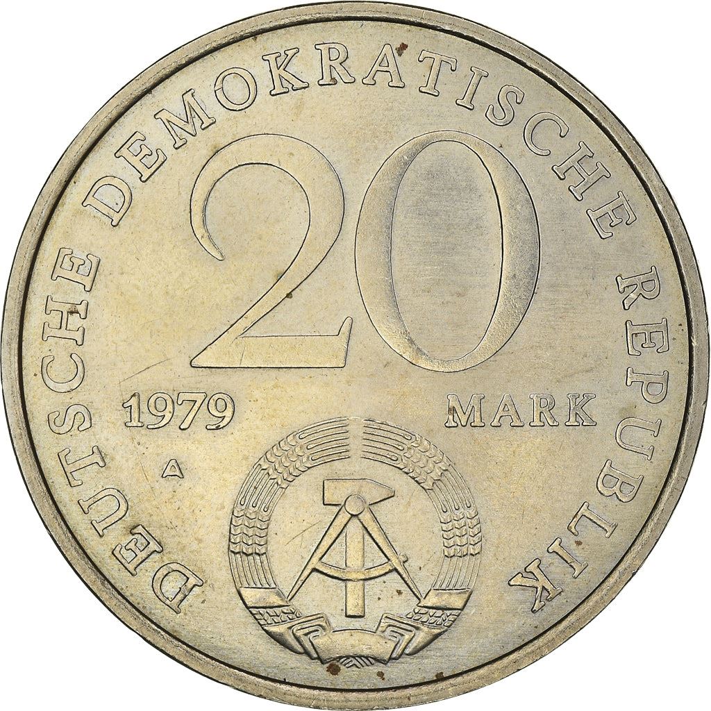 German Democratic Republic | 20 Mark Coin | Workers | Factory | KM75 | 1979