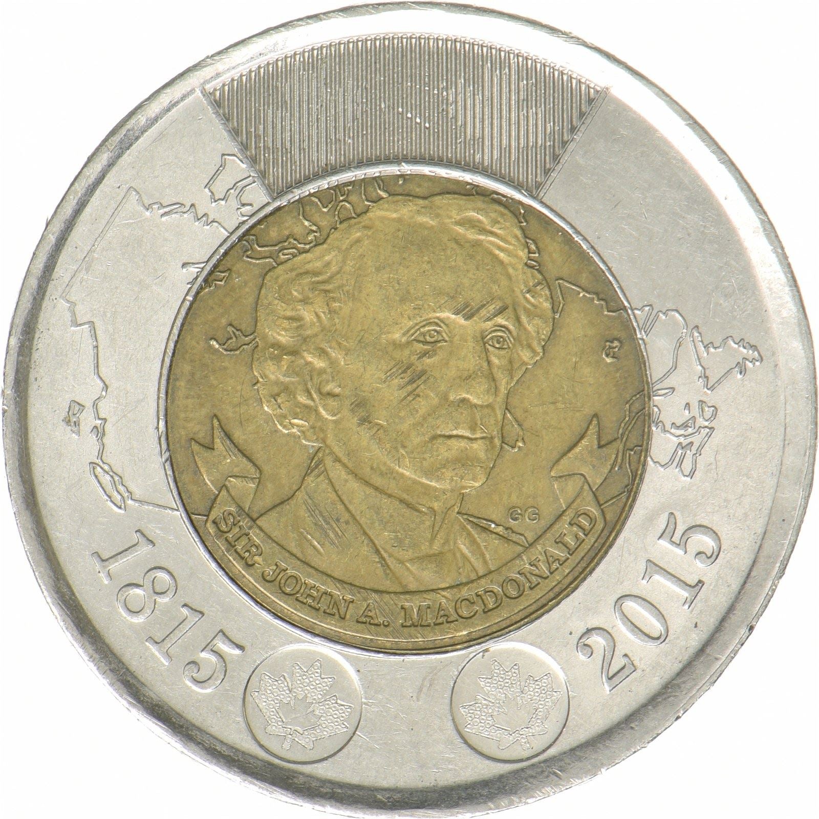 Canada | 2 Dollars Coin | John A. Macdonald | Bimetallic | KM:1855 | 2015