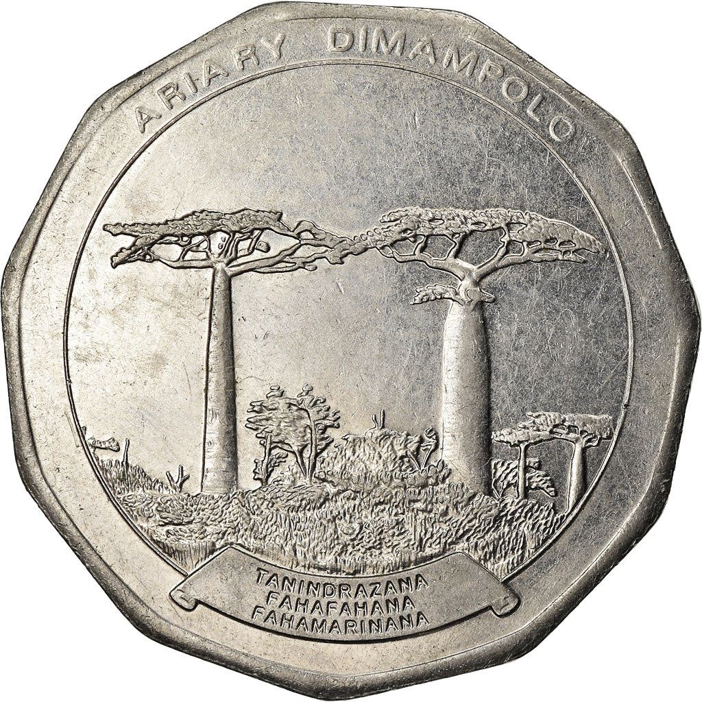 Madagascar | 50 Ariary Coin | Star | Baobab | Km:25.1 | 1996