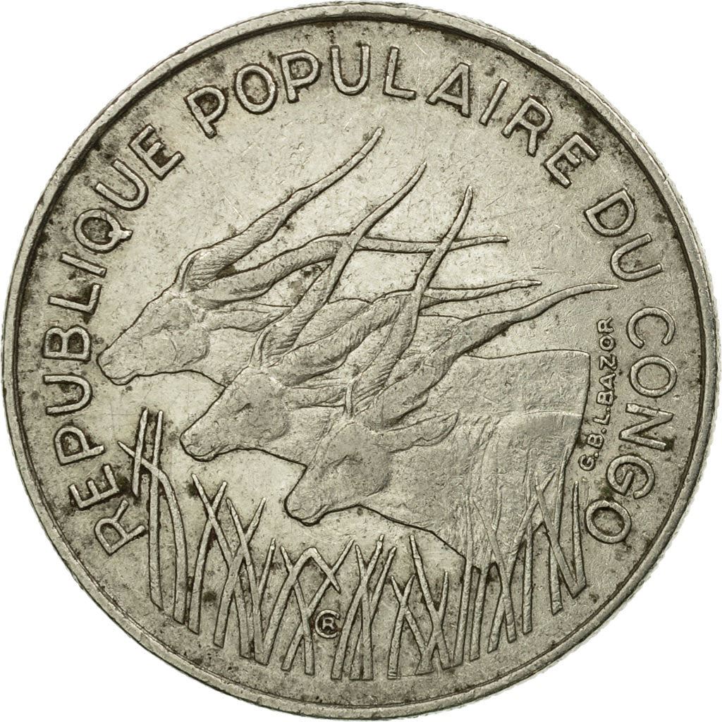 Republic of The Congo | 100 Francs Cfa Coin | Giant Elands | Km:1 | 1971 - 1972