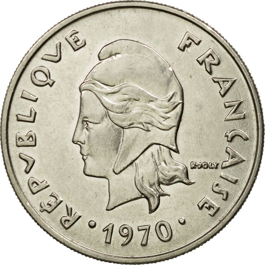New Hebrides | 20 Francs Coin | Marianne | Native Mask | Snails | Km:3.1 | 1967 - 1970