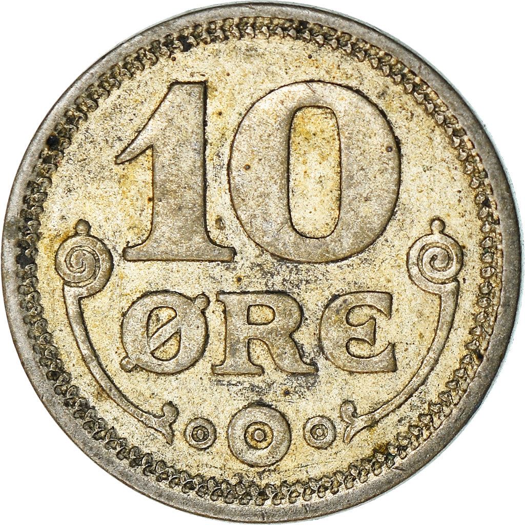 Denmark | 10 Ore Coin | Monogram | Km:818 | 1914 - 1919