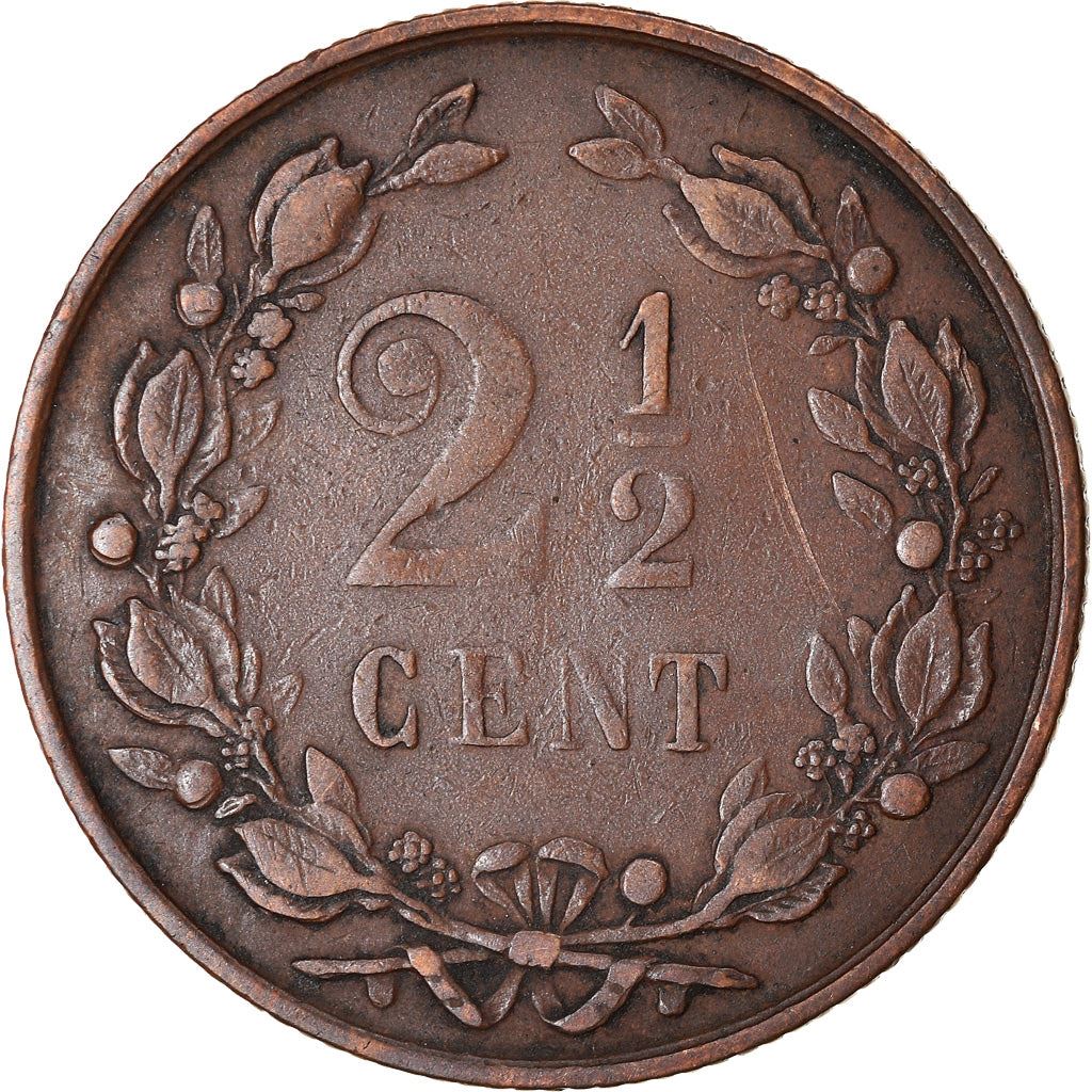 Países Bajos | Moneda de 2.5 centavos | León | Km:108 | 1877 - 1898