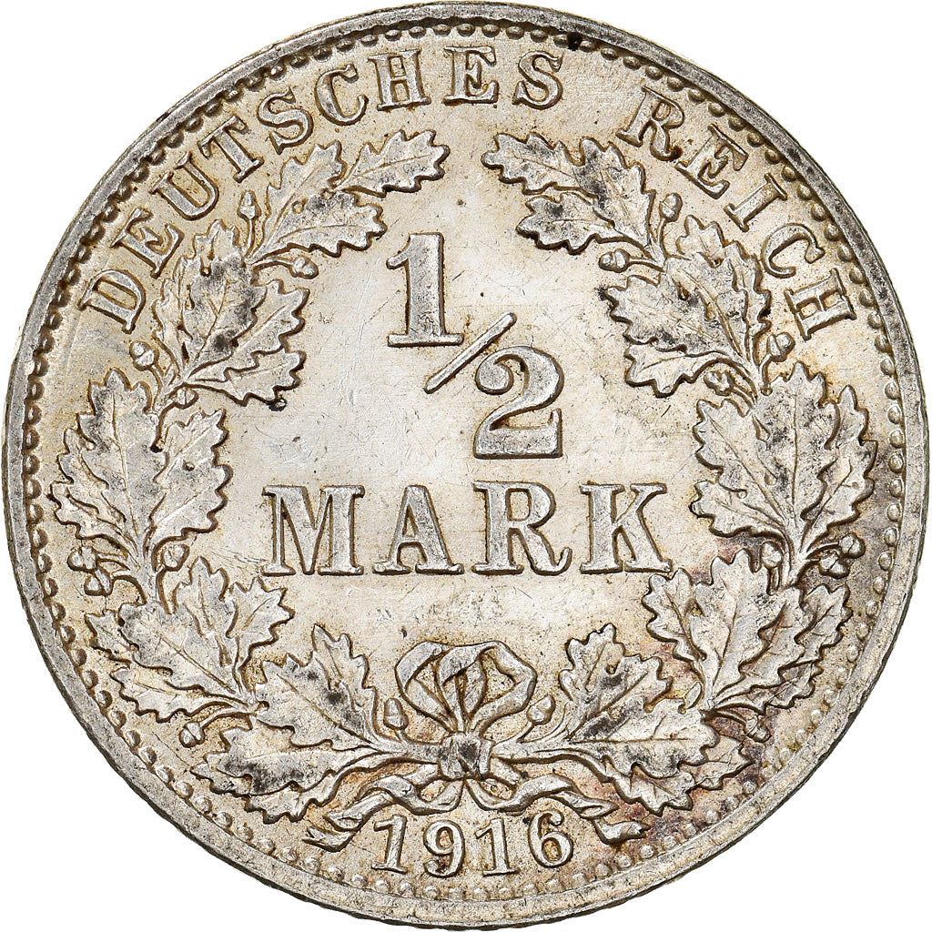 German Empire 1/2 Mark Coin | Deutsches Reich | Wilhelm II | Type 2 | KM17 | 1905 - 1919