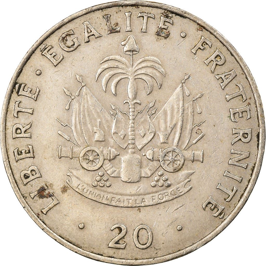 Haiti | 20 Centimes Coin | Charlemagne Peralte | Cannon | Km:152 | 1986 - 1991