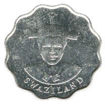 Kingdom of Swaziland | 20 Cents Coin | King Mswati III | Elephant | Km:42 | 1986