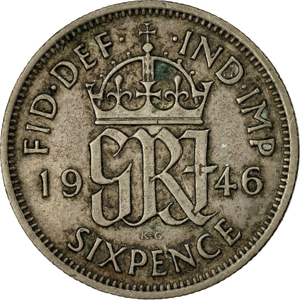 United Kingdom | 6 Pence Coin | George VI | KM:852 | 1937 - 1946