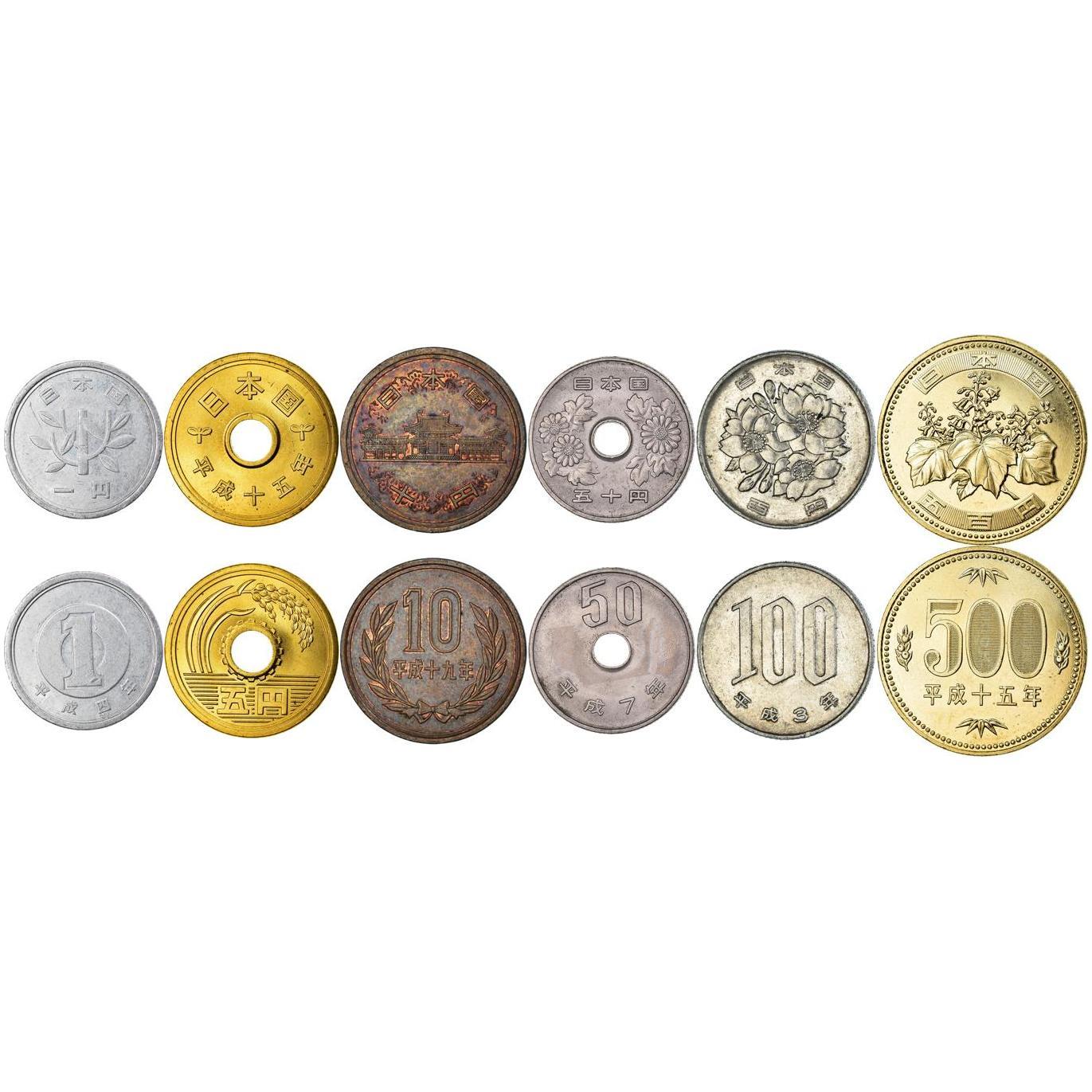 Japan | 6 Coin Set | 1 5 10 50 100 500 Yen | 1989 - 2019