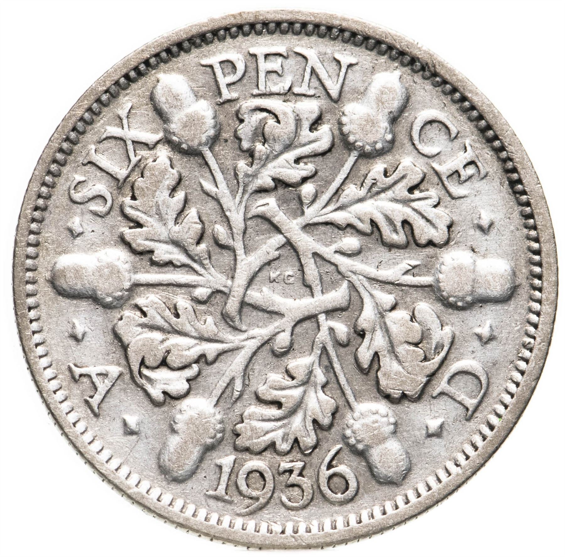 United Kingdom | 6 Pence Coin | George V | KM:832 | 1927 - 1936