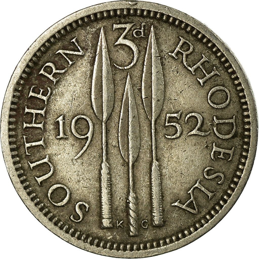 Southern Rhodesia | 3 Pence Coin | George VI | Spearheads | Km:20 | 1948 - 1952
