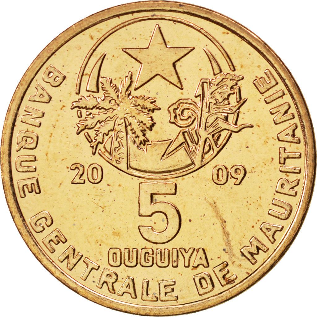 Mauritania | 5 Ouguiya Coin | Coat of Arms | Km:3A | 2009 - 2012
