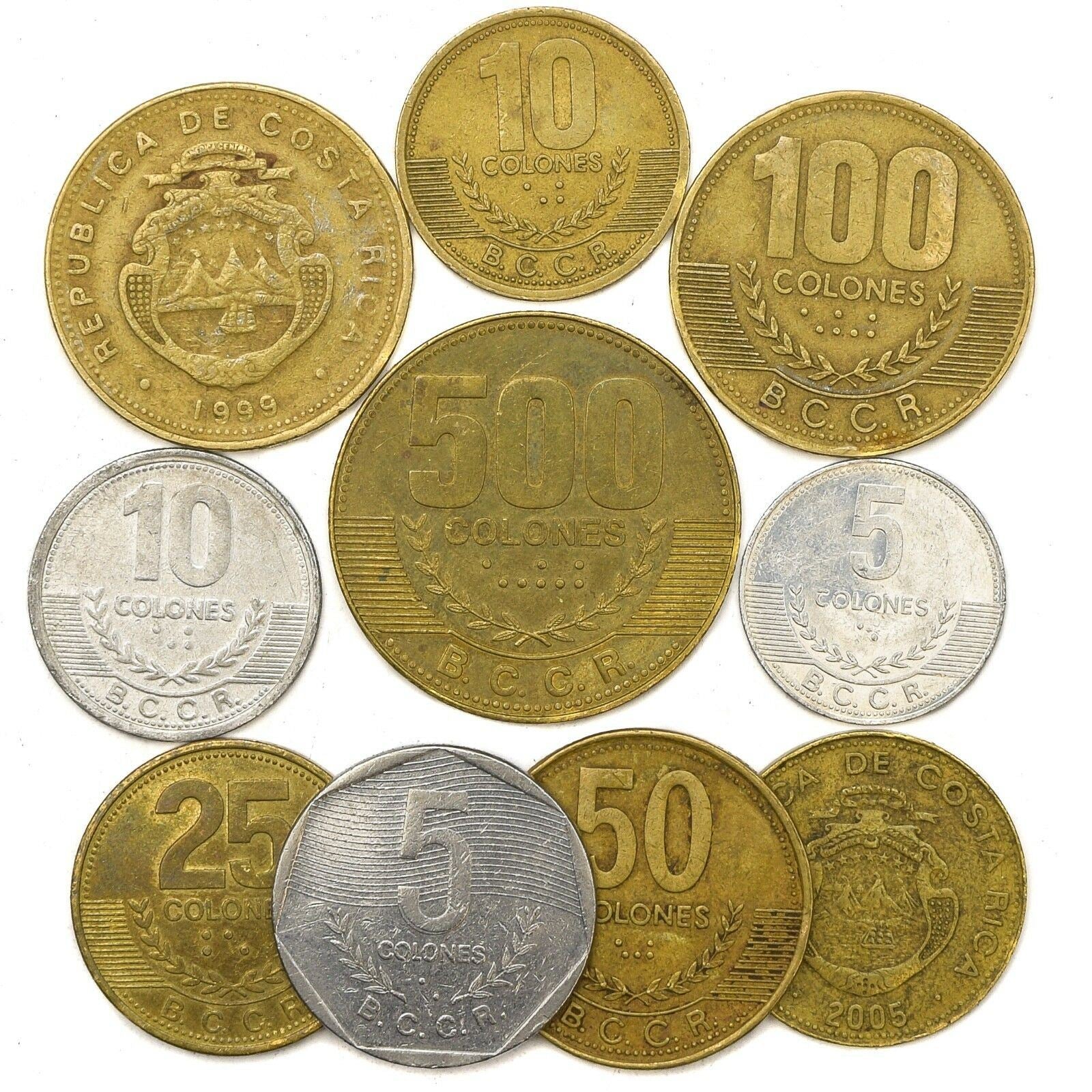 Costa Rica 10 Mixed Coins | 1951 - 2018