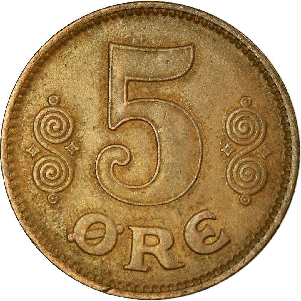 Denmark | 5 Ore Coin | Monogram | Km:814 | 1913 - 1923