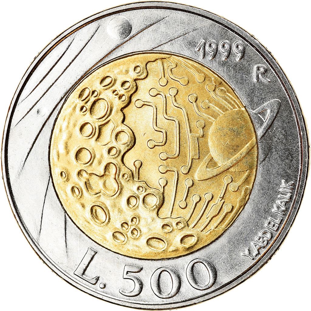 San Marino | 500 Lire Coin | Moon's surface | Km:394 | 1999