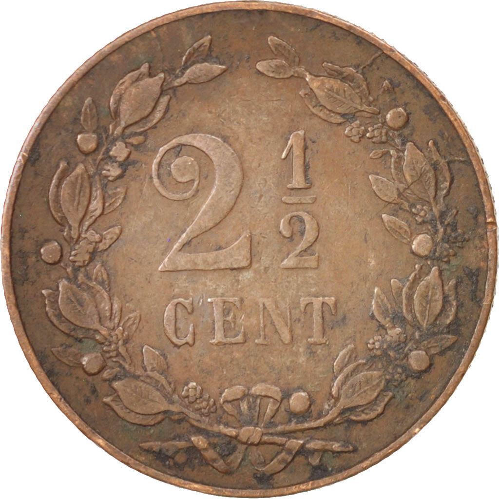 Países Bajos | Moneda de 2.5 centavos | León | Km:108 | 1877 - 1898