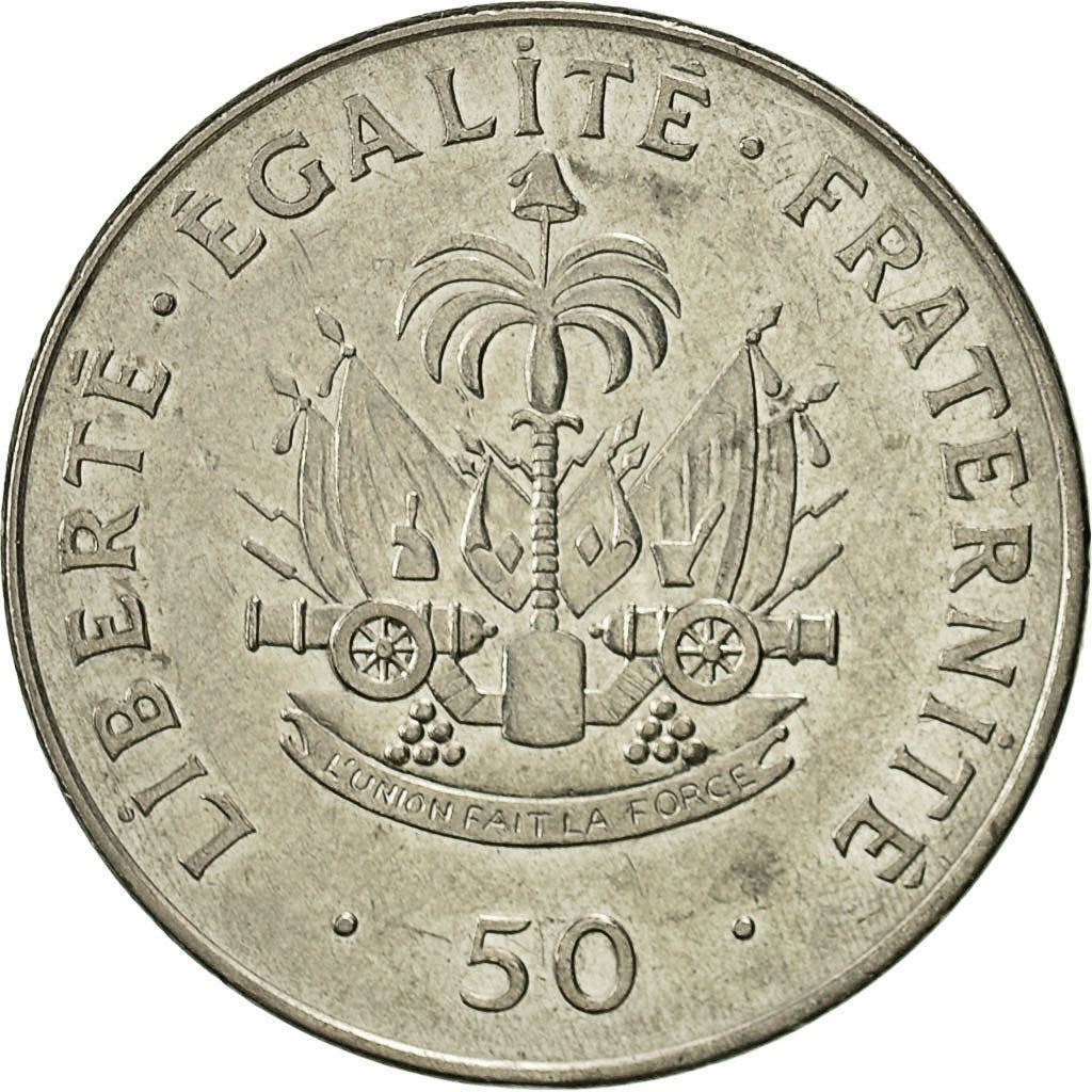 Haiti | 50 Centimes Coin | Charlemagne Peralte | Cannon | Km:153A | 1995 - 2013