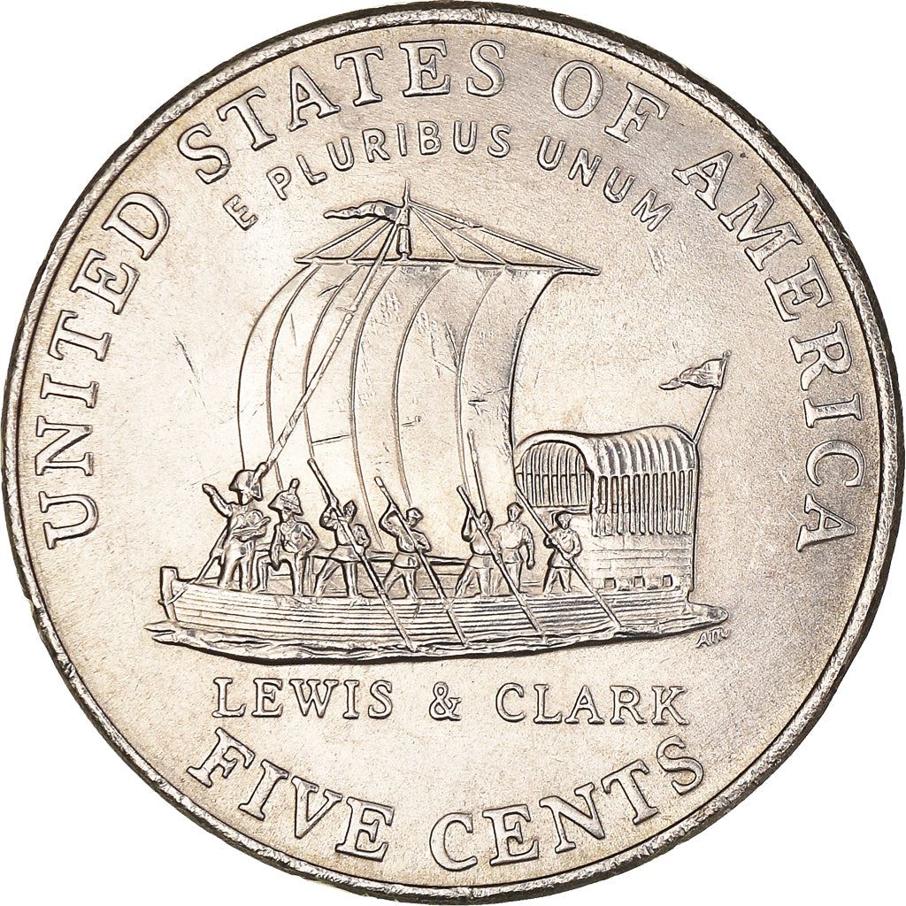 United States | 5 Cents Coin | Jefferson Nickel | Boat | Lewis and Clark | KM361 | 2004