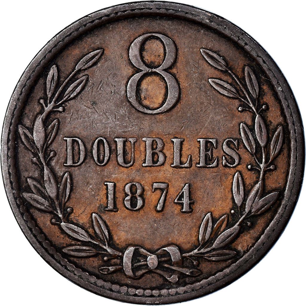 Guernsey 8 Doubles Coin | KM7 | 1864 - 1911