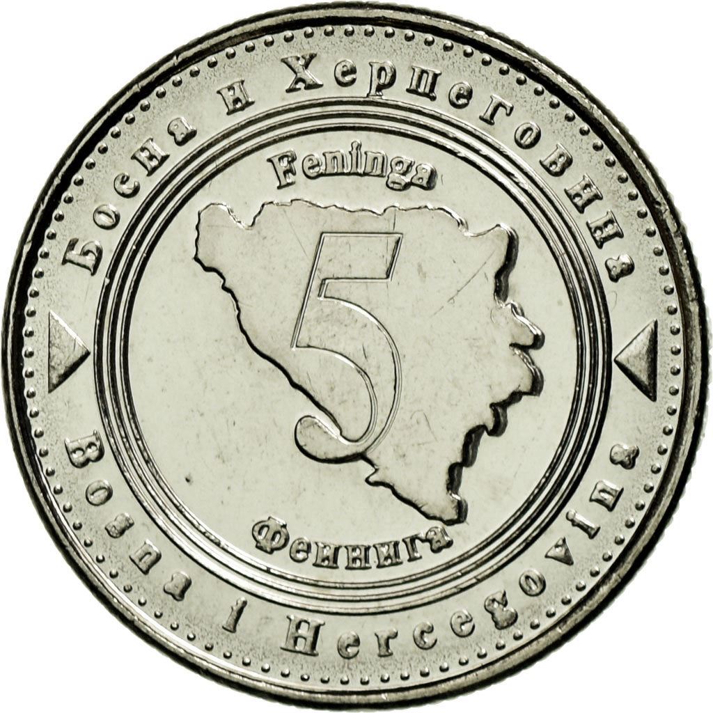 Bosnia and Herzegovina | 5 Feninga Coin | Map of Bosnia | Km:121 | 2005 - 2025
