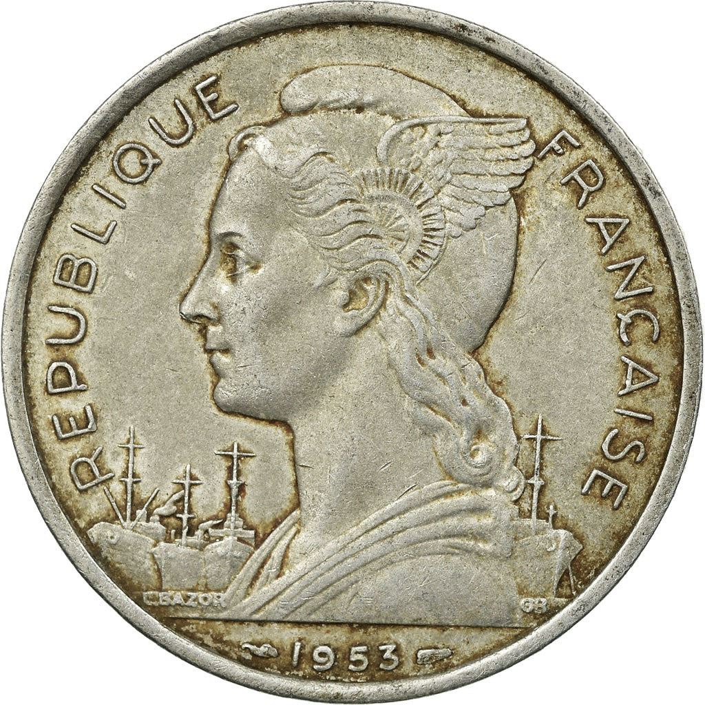 Madagaskaras | 5 frankų moneta | Marijana | Zebuas | Km:5 | 1953
