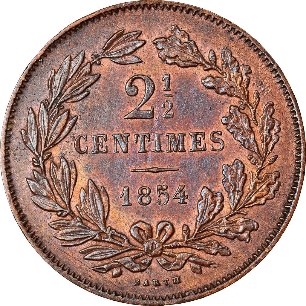 Luxembourg Coin Luxembourger 2.5 Centimes Coin | Willem III | Adolphe | Guillaume IV | KM21 | 1854 - 1908