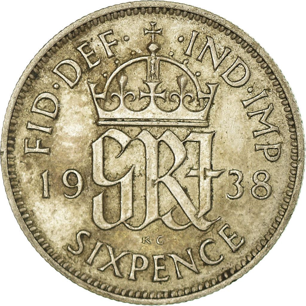 United Kingdom | 6 Pence Coin | George VI | KM:852 | 1937 - 1946