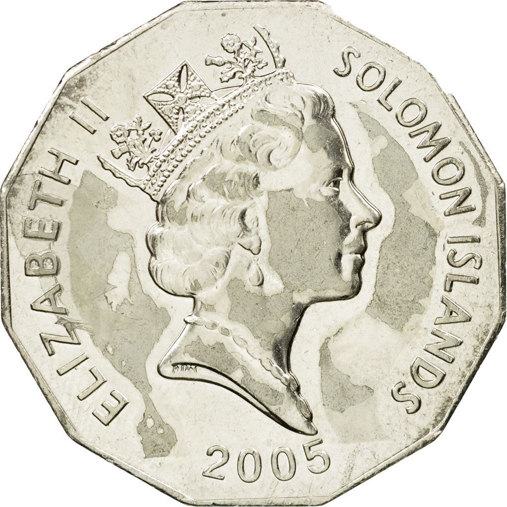 Îles Salomon | Pièce de 50 Cents | Elizabeth II | Écu et Armes des Salomon | Km : 29 | 1990 - 2005