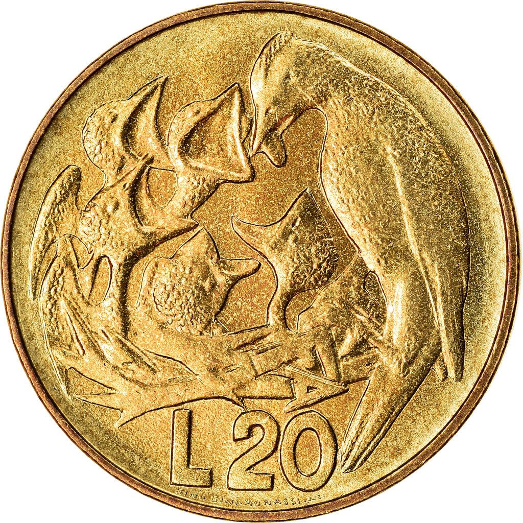 San Marino | 20 Lire Coin | FAO | Km:44 | 1975