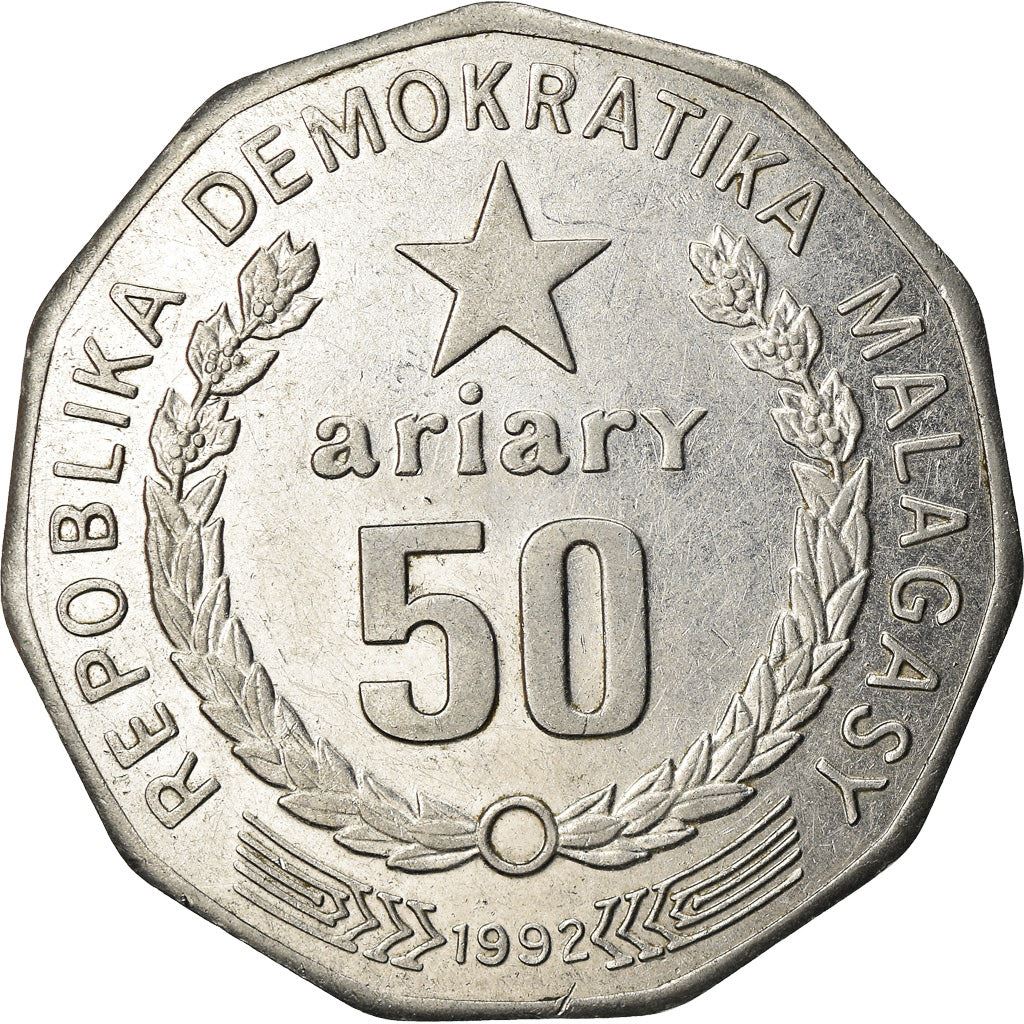 Madagascar | 50 Ariary Coin | Star | Baobab | Km:20 | 1992