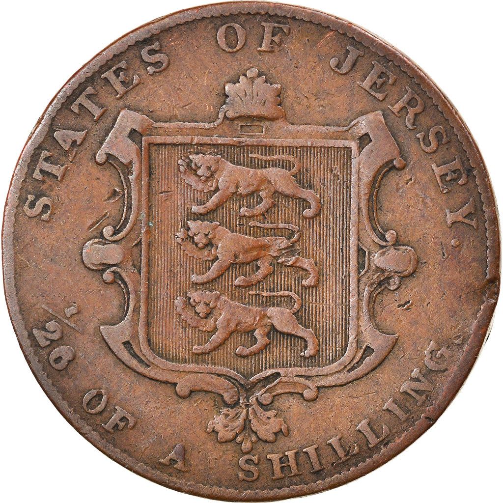 Jersey Coin Islanders 1/26 Shilling Coin | Queen Victoria | Shield | KM2 | 1841 - 1861