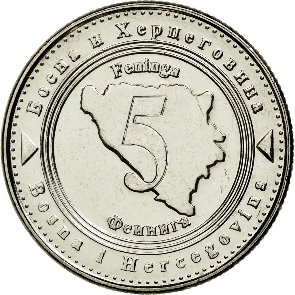 Bosnia and Herzegovina | 5 Feninga Coin | Map of Bosnia | Km:121 | 2005 - 2025
